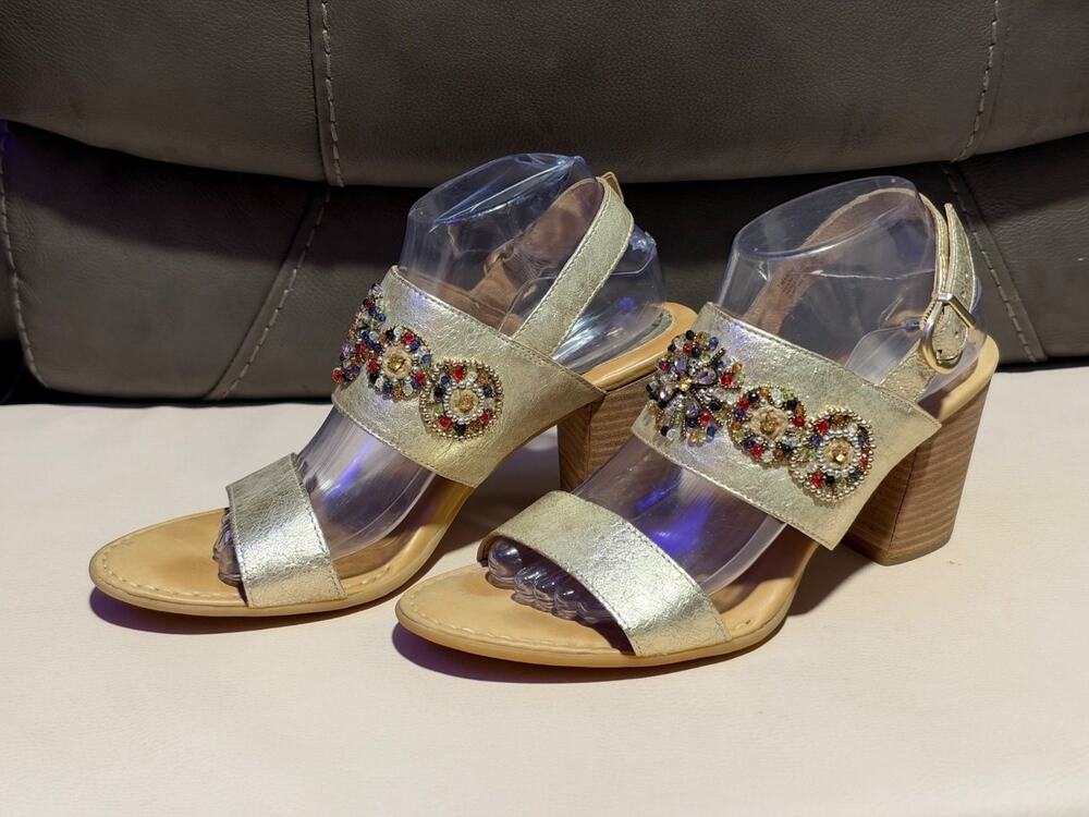 Børn F15810 Womens Size 11 Heeled Sandals Leather